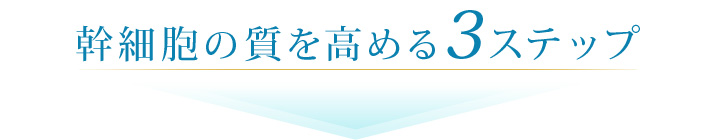 幹細胞の質を高める3ステップ